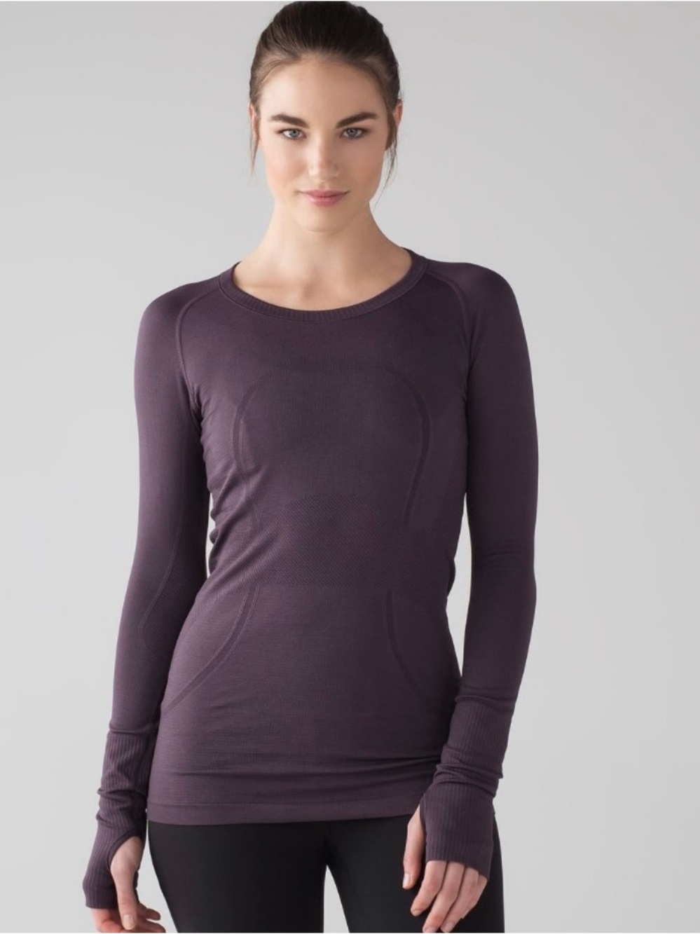 lululemon athletica Slim Long-Sleeve Crew Top in Deep Plum